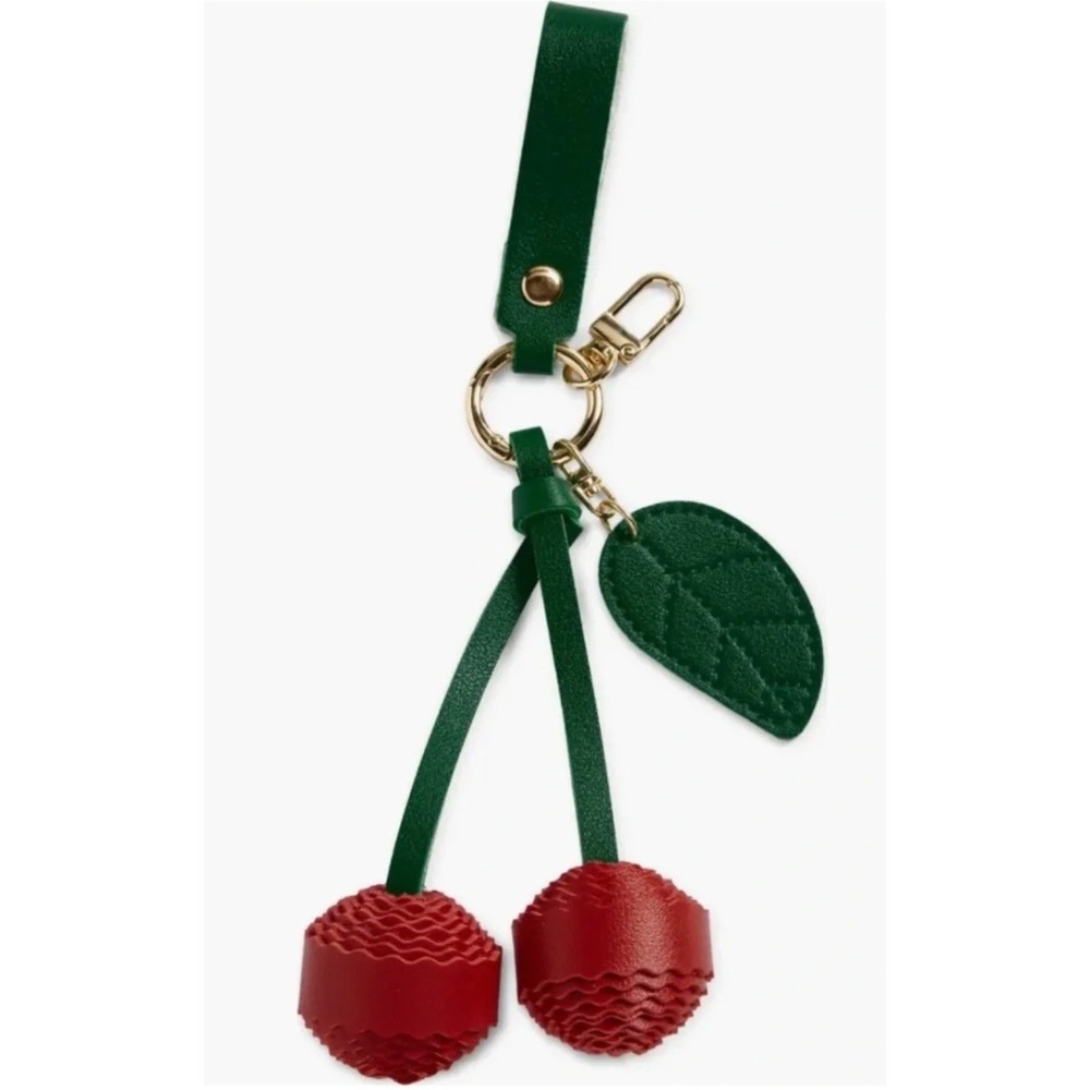 Leith Red Cherry Faux Leather Bag Charm Gold Hardware NWT LECNO5023HO25